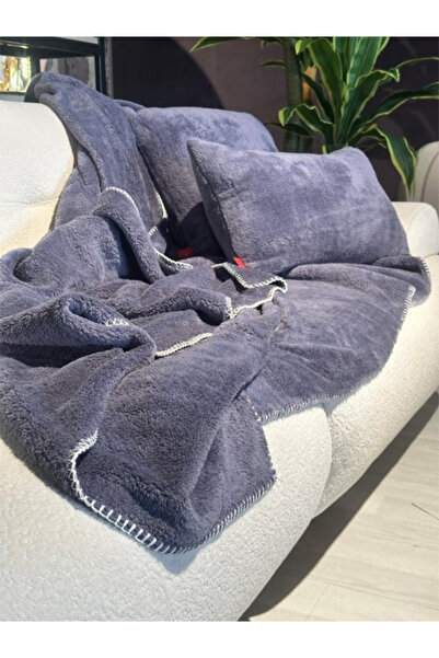 Türkühome Wellsoft Tek Kişilik Tv Battaniye ve Kırlent Seti | 150 x 200 cm