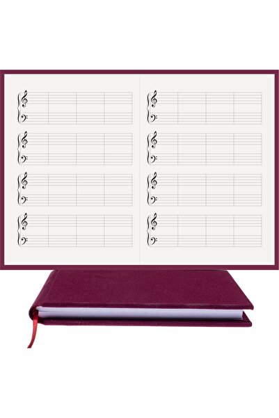 BİDEFTER Piano Note Notebook (g Major) 100% Handmade, Hand Sewing, 2026 Collection, Viscose Fabric–A/5