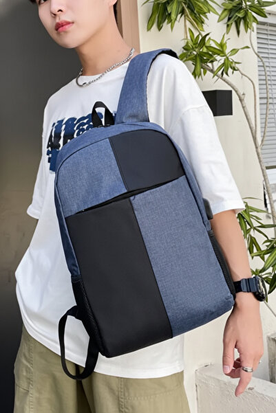 Muchmy Men Traveler Backpack USB Charging Double Handle Zipper Closure Laptop School Outdoor Bag