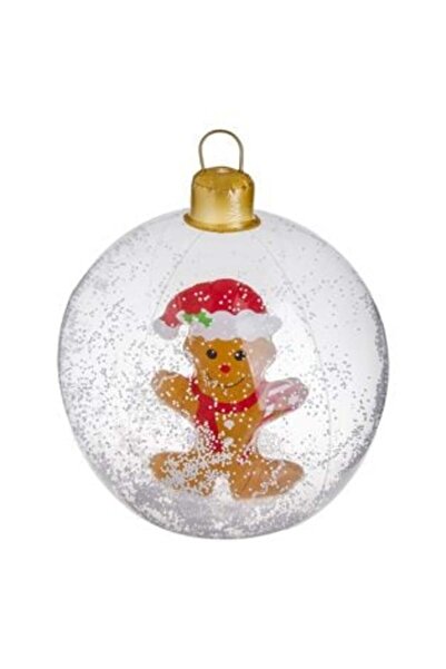 SHOPIENS Inflatable Christmas Globe with Gingerbread Man & Snow Ø60 cm
