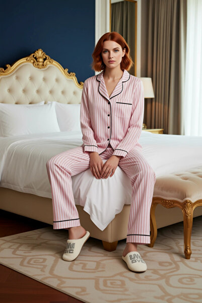 PayBuy Women's Striped Shirt Pajama Set Functional Durable Quality Comfortable Aesthetic Premium