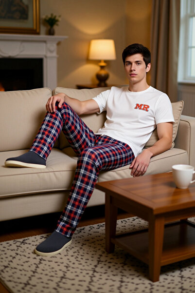 PayBuy Чоловічий велосипедний комір з принтом, піжамний комплект Regular Fit, функціональний, міцний, якісний, зручний