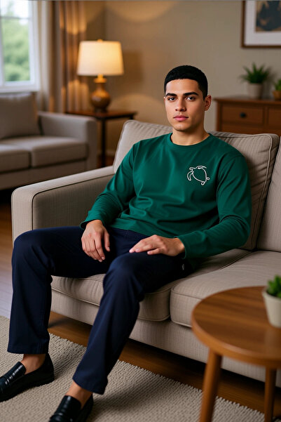 PayBuy Ανδρικό σετ πιτζάμες με μακρυμάνικο λαιμόκοψη, λειτουργικό, ανθεκτικό, ποιοτικό, άνετο και casual