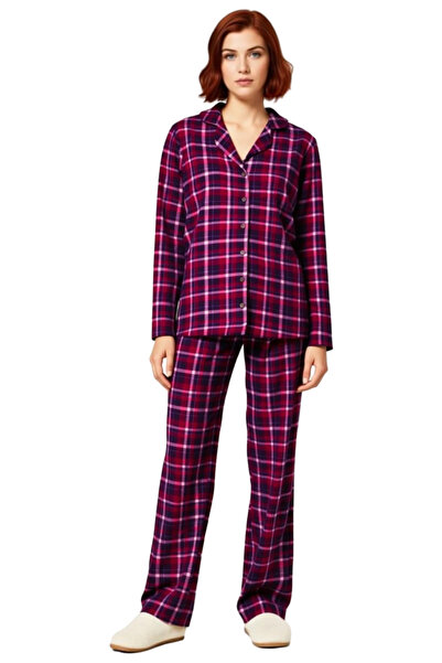 PayBuy Women's Plaid Shirt Collar Pajama Set Functional Durable Quality Comfortable Aesthetic Stylish