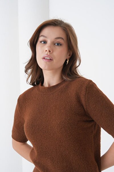 Noi Belis Soft Textured Short Sleeve Regular Fit Knitwear Sweater Aw25Kz0103