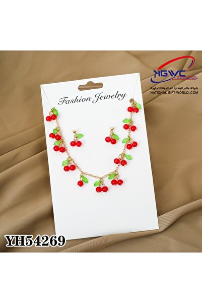 KAZUKO Cherry Blossom Design Jewelry Set (Necklace and Earrings).