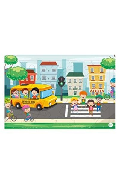 SHOPIENS School Bus & Pedestrian Crossing Puzzle with Children (24 pieces)