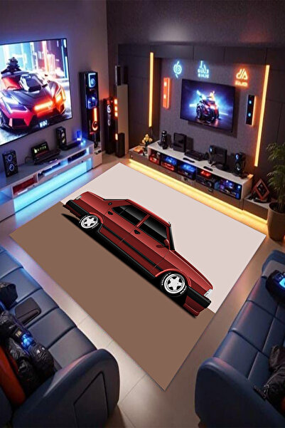 Reyhani Doğan Bordo Desenli Kaymaz Taban Makinede Yıkanabilir Gamıng Salon Ha...