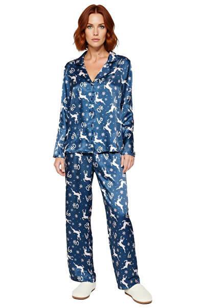 PayBuy Women's New Year Themed Satin Pajama Set Color Functional Durable Quality Comfortable Sport