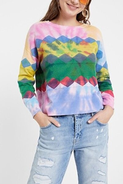 Desigual Amritsar geometric print drop-sleeved sweater, Multicolor