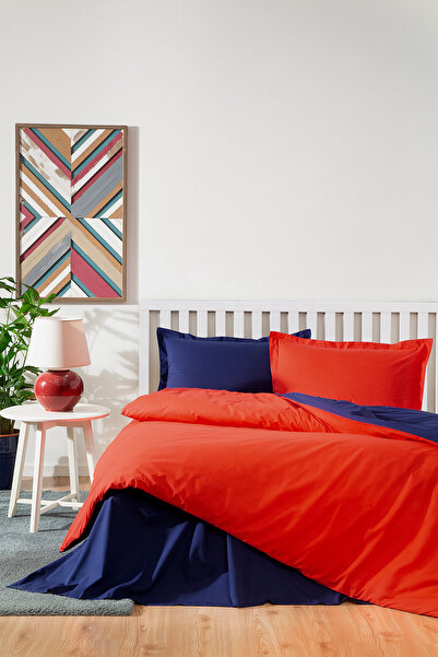 Özdilek Colormix Jednokrevetno Set posteljine Crveno-Mornarsko Plava