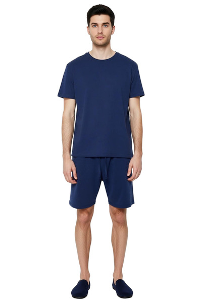 PayBuy Ανδρικό σετ πιτζάμες με κοντό μανίκι με λαιμόκοψη κανονικής εφαρμογής Λειτουργικό ανθεκτικό και κομψό