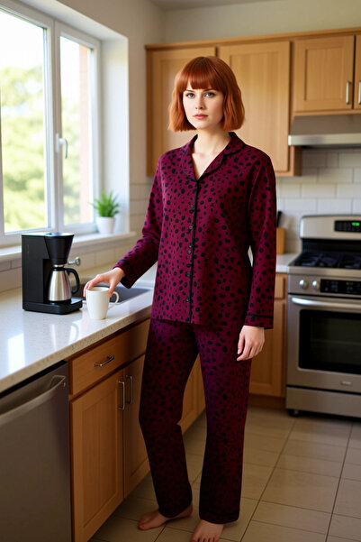 PayBuy Σετ πιτζάμες με γιακά πουκάμισου με στίγματα Γυναικεία Λειτουργική Ανθ...