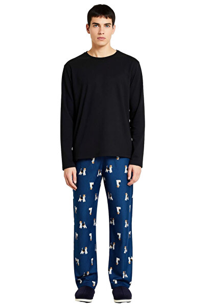 PayBuy Men's Crew Neck Animal Print Pajama Set Functional Durable Quality Comfortable Stylish