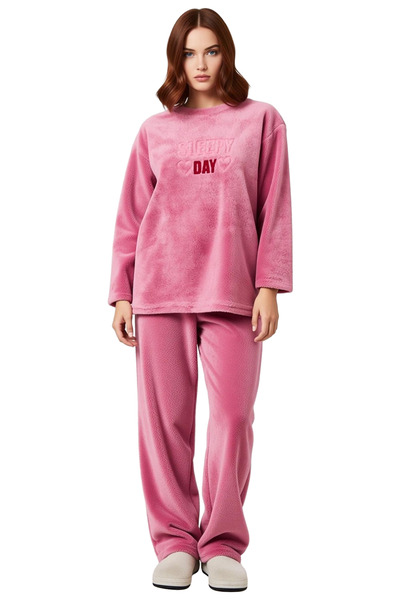 PayBuy Women's Plush Slogan Pajama Set Functional Durable Quality Comfortable Aesthetic Premium