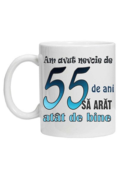 CRD PRINT Personalized mug 'It took me 55 years to look this good' – 330 ml, White Ceramic