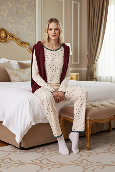PayBuy Floral Lace Detailed Pajama Set Women's Functional Durable Quality Comfortable Aesthetic
