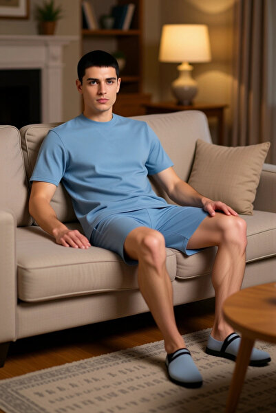 PayBuy Чоловічий комплект піжами з коротким рукавом, коміром-стійкою та функціональним, міцним, якісним та естетичним дизайном