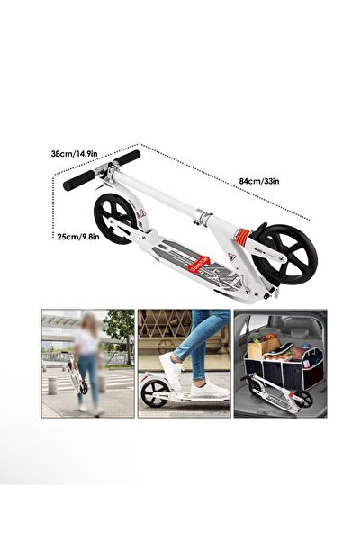 Generic Adult Scooter with Dual Suspension Folding Scooter with Big Wheels for Teens and Kids Ages 12 and Up