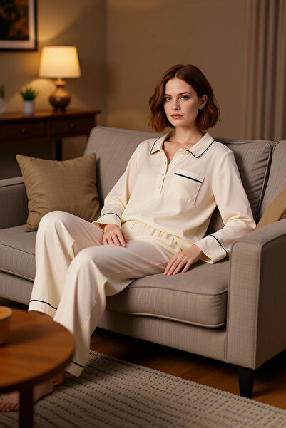 PayBuy Kadın Viskon Dokuma Pijama Takımı Şık Ev Giyim Fonksiyonel Dayanıklı K...