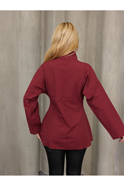 GRODYT Grody.T Zippered Women's Shirt Waist Part Shaping / Sculpting Light Slim Fit Long Sleeve Poplin Fabric