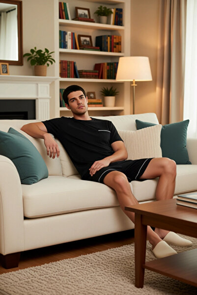 PayBuy Men's Piped Knitted Pajama Set Functional Durable Quality Comfortable Aesthetic Premium Stylish