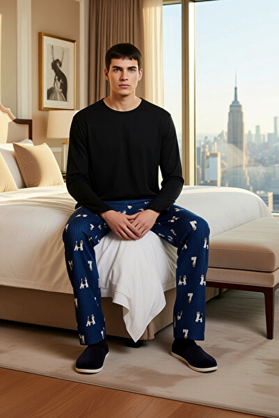 PayBuy Men's Crew Neck Animal Print Pajama Set Functional Durable Quality Comfortable Stylish