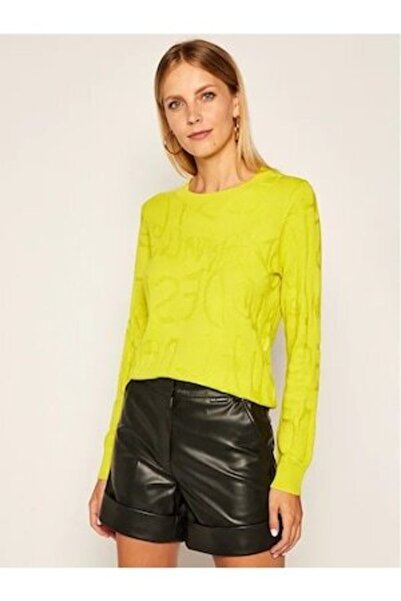 Desigual Sweater with a scoop neck and ribbed trims Melisa, Lime green, XXL