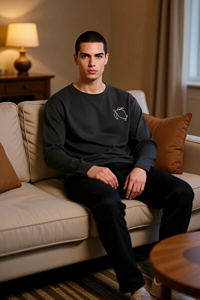 PayBuy Men's Crew Neck Long Sleeve Pajama Set Functional Durable Quality Comfortable Casual