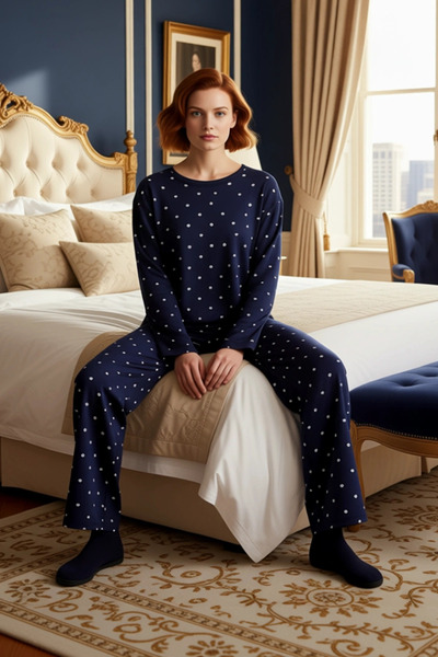 PayBuy Women's Heart Pattern Crew Neck Pajama Set Functional Durable Quality Comfortable Stylish