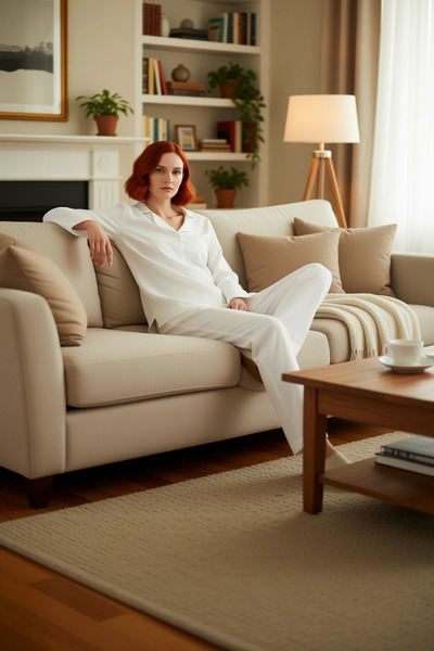 PayBuy Set de pijamale pentru femei din țesătură muselină, cu guler, funcțion...