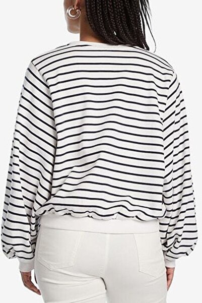 Desigual Tena striped cotton sweater, White, L