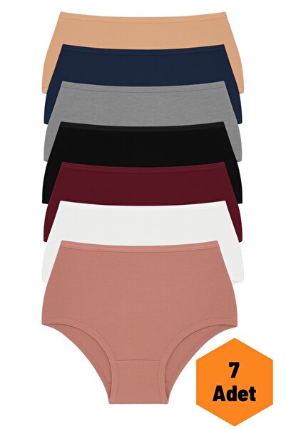 Aybome Women's 7-Piece High Waist Panties Cotton Stretch Fabric Stretchy Soft Fabric Hipster Panties