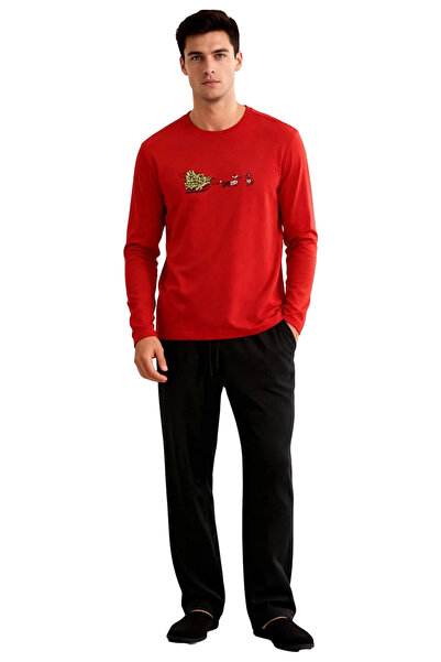 PayBuy Men's New Year Themed Crew Neck Pajama Set Functional Durable Quality Comfortable Stylish