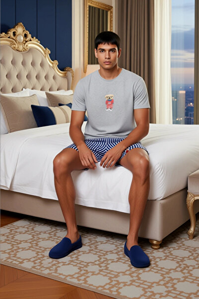 PayBuy Men's Animal Pattern Crew Neck Short Sleeve Pajama Set Functional Durable Quality