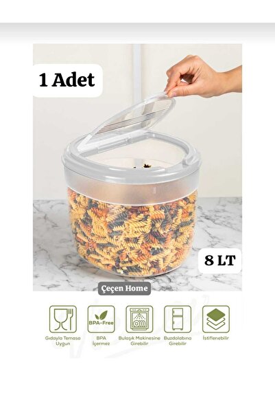 ÇEÇEN HOME 8 L Large Size Plastic Storage Container (with Air Channel Lid)