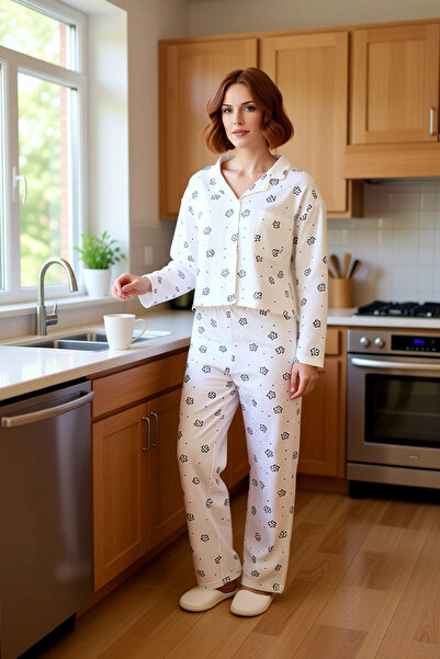 PayBuy Set de pijamale cu guler cămașă cu modele florale pentru femei, funcțional, durabil, de calitate, confortabil, sport