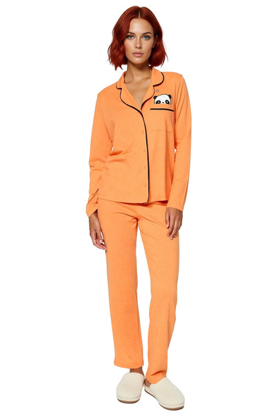 PayBuy Women's Melange Panda Printed Shirt Pants Pajamas Set Functional Durable Quality Stylish