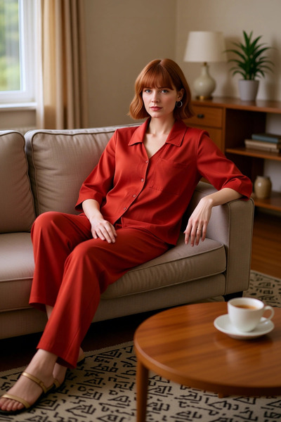 PayBuy Women's Viscose Knitted Shirt and Pants Set Functional Durable Quality Comfortable Modern