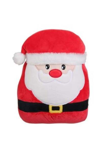 SHOPIENS Mallow Pillow Santa Claus Plush Figure Brown with Hat 31 cm