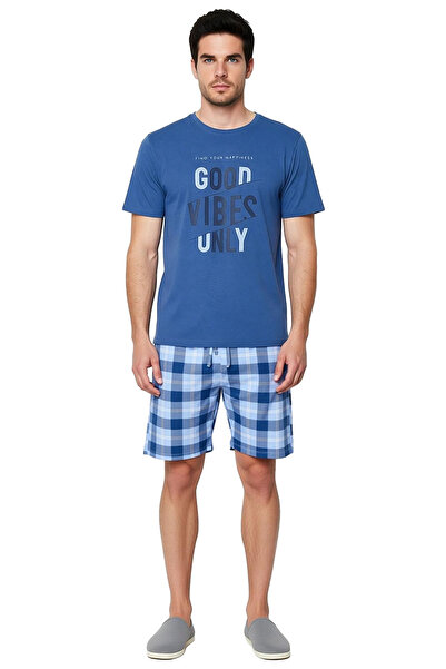 PayBuy Ανδρικό κοντομάνικο σετ πιτζάμες με τύπωμα με λαιμόκοψη, λειτουργικό, ανθεκτικό, ποιοτικό και μοντέρνο