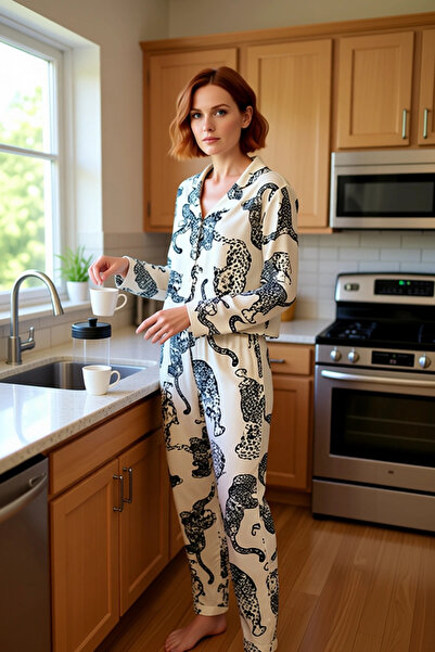 PayBuy Γυναικείο σετ πιτζάμες από βισκόζη με σχέδιο τίγρης ανθρακί, λειτουργικό, ανθεκτικό, ποιοτικό και άνετο