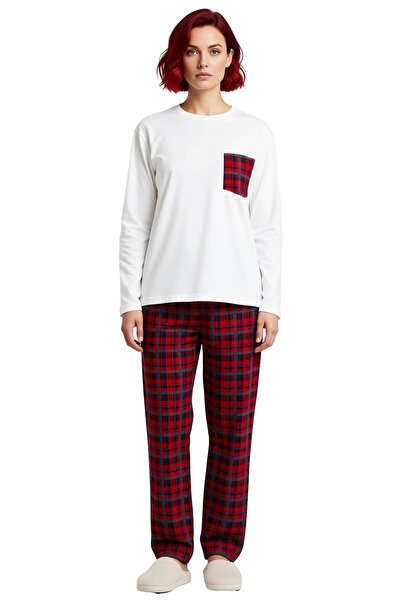 PayBuy Set de pijamale pentru bărbați, în carouri, cu mâneci lungi, cu buzunare, funcțional, durabil, de calitate, confortabil, estetic