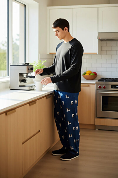 PayBuy Men's Crew Neck Animal Print Pajama Set Functional Durable Quality Comfortable Stylish