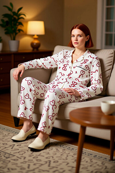 PayBuy Γυναικείο Σετ Πιτζάμες με Πρωτοχρονιάτικο Σχέδιο Καρδιά με Πέτο Λειτου...