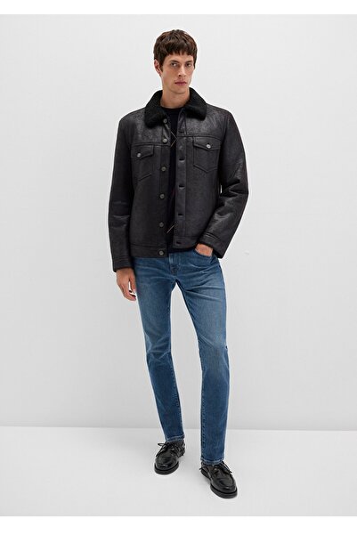 Mavi Faux Fur Detailed Faux Leather Jacket