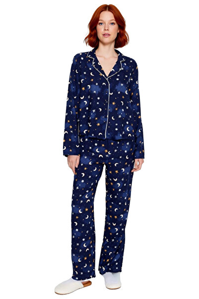 PayBuy Women's Galaxy Patterned Viscose Pajama Set Functional Durable Quality Comfortable Aesthetic