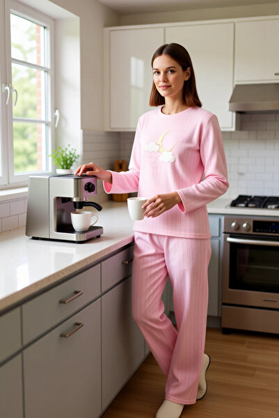 PayBuy Set de pijamale din lână brodate cu pinguin pentru femei Funcțional Durabil Calitate Confortabil Estetic Elegant