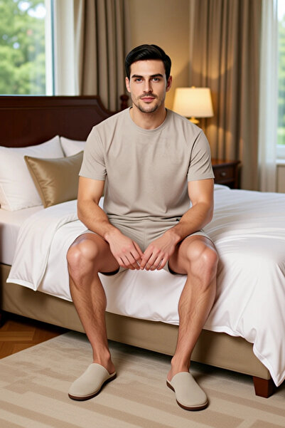 PayBuy Men's Waffle Knitted Crew Neck Short Sleeve Pajama Set Functional Durable Quality Stylish