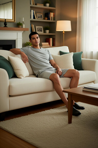 PayBuy Men's Crew Neck Short Sleeve Regular Fit Pajama Set Functional Durable Quality Stylish